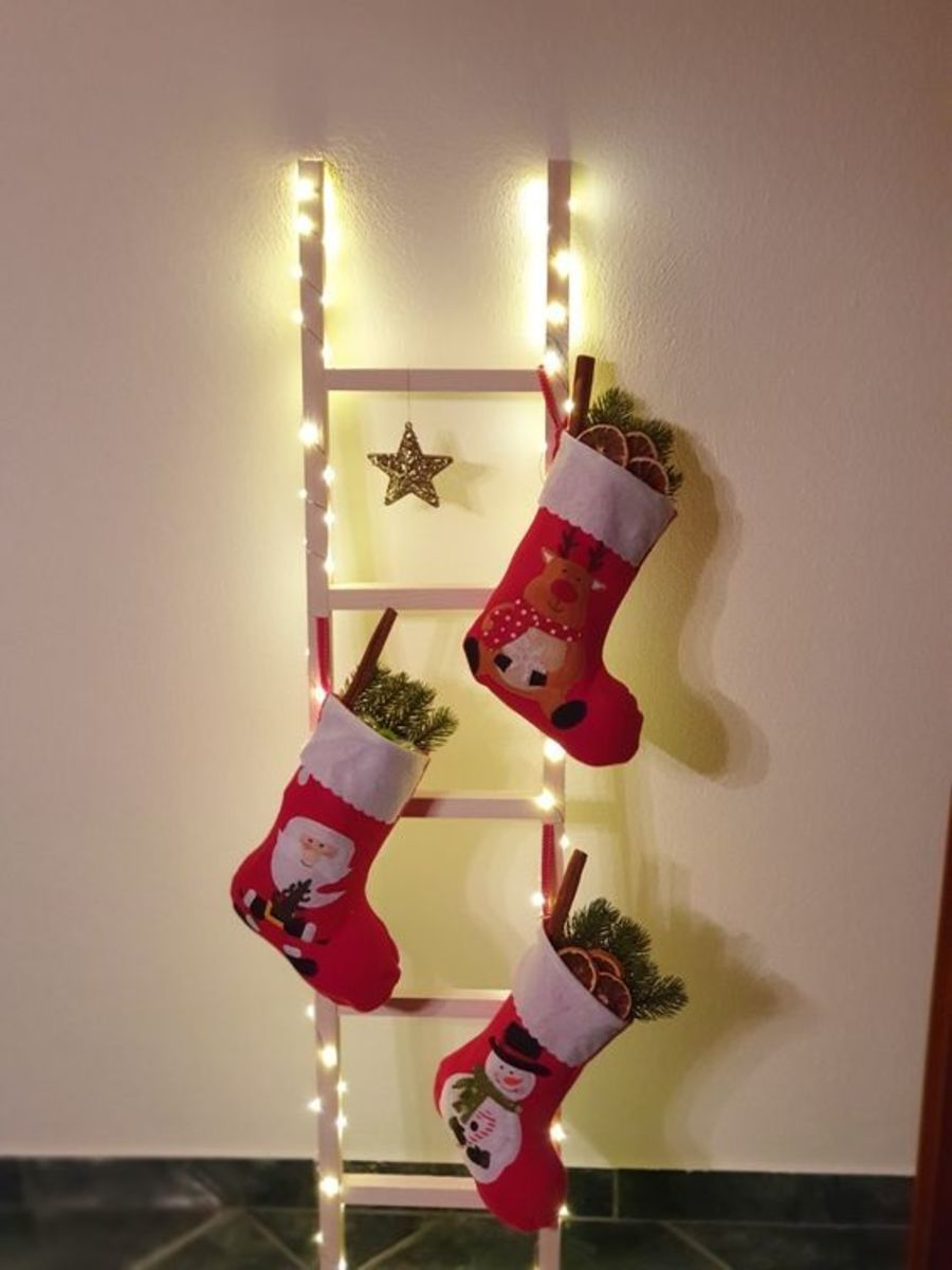 diy christmas ladder decor 30+ DIY Christmas Ladders Ideas to Turn Your Home Into a Winter