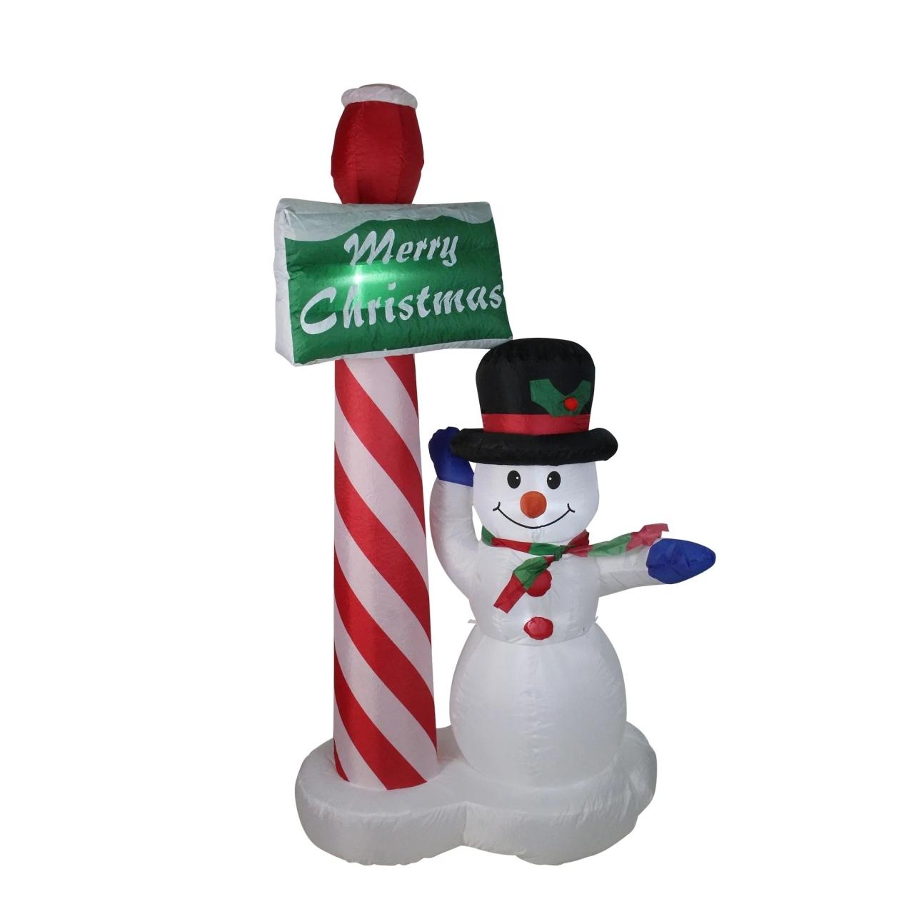 merry christmas decorations outdoor walmart 6' Inflatable Lighted Snowman with Merry Christmas Sign Christmas Yard