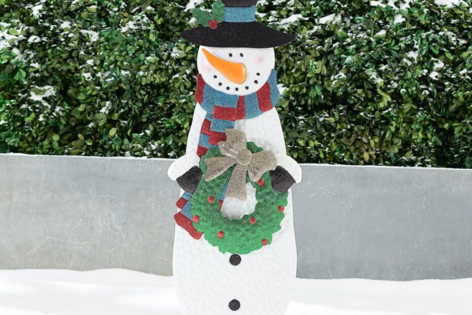 christmas decorations outdoor store Holiday Time Metal Snowman Stake Outdoor Christmas Decoration, 9.5" x