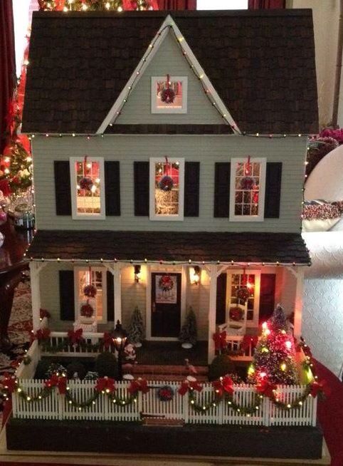 doll house christmas decor My Vermont Farmhouse Decorated for Christmas Dollhouse christmas