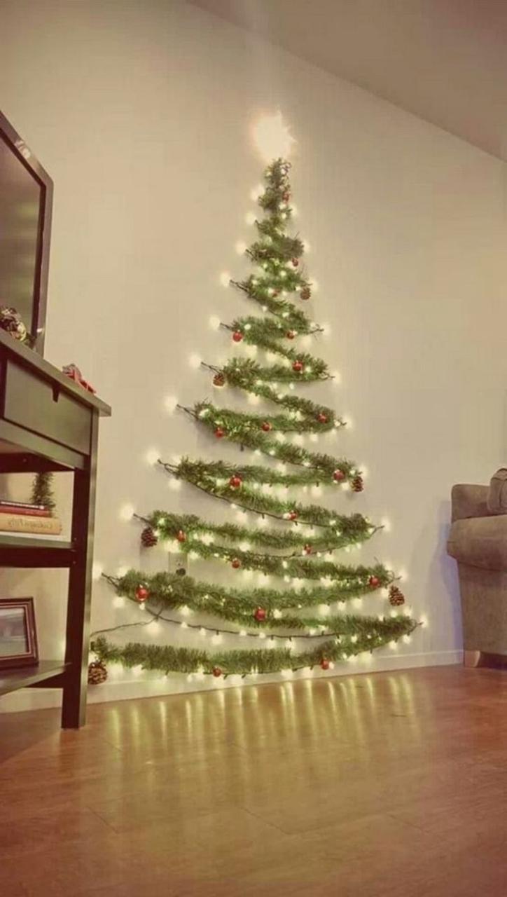 light up christmas tree wall decor 30+ DIY Wall Christmas Tree to Except your Space Christmas