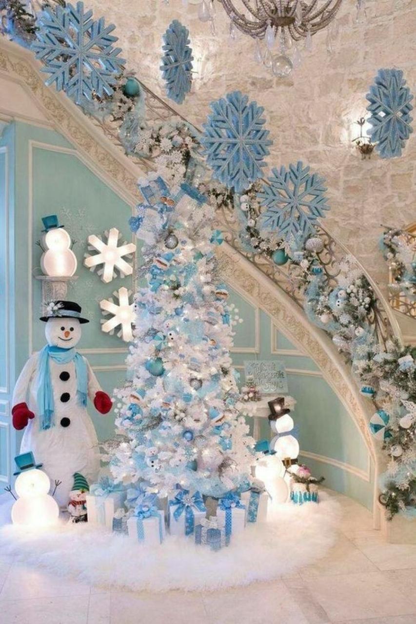 blue and white christmas decor outdoor Winter Wonderland Christmas Tree You Want To Have MagzHome White