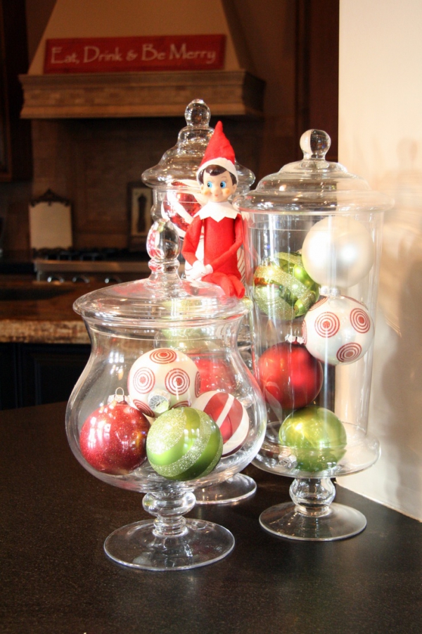 christmas decorating ideas for glass jars Decorating With Christmas Glass Jars Adorable HomeAdorable Home