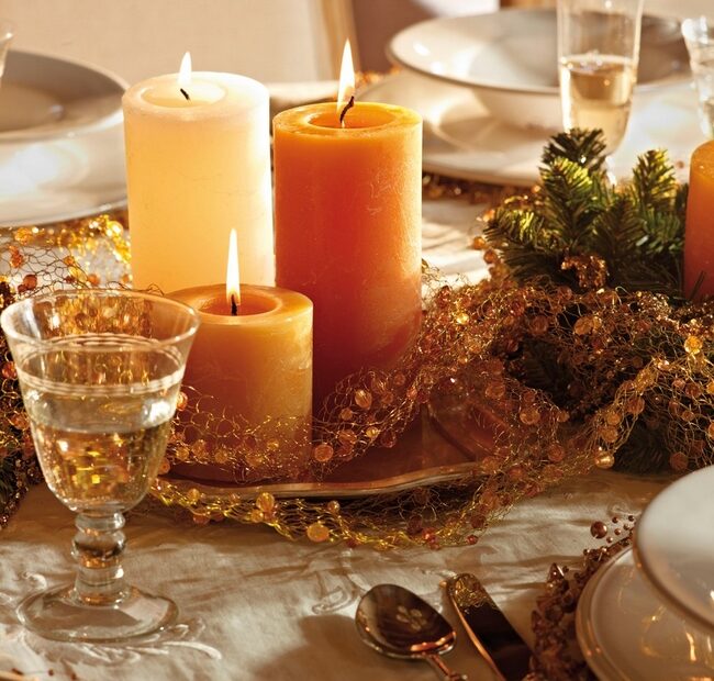 christmas candle table decor DIY Christmas candle centerpieces 40 ideas for your table