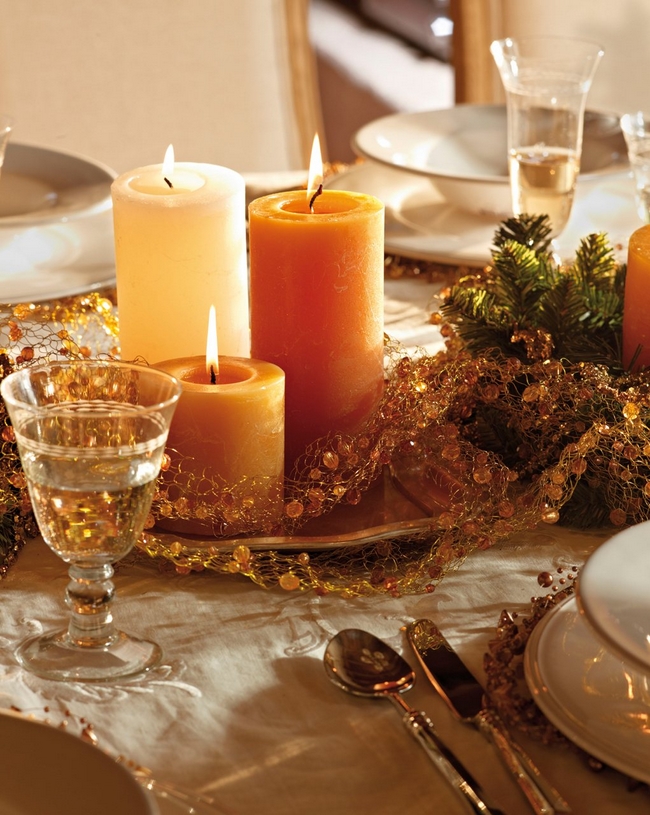 christmas candle table decor DIY Christmas candle centerpieces 40 ideas for your table