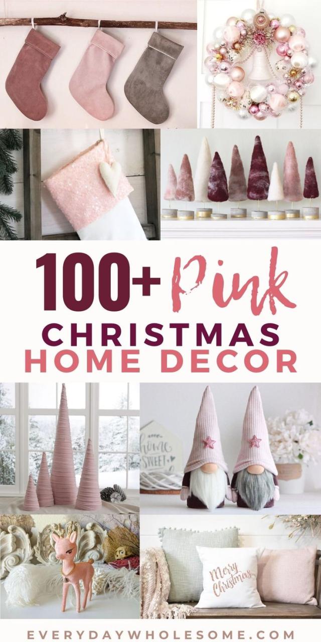 pink christmas home decor 100 Pink Christmas Decorations for Holiday Home Decor Pink christmas