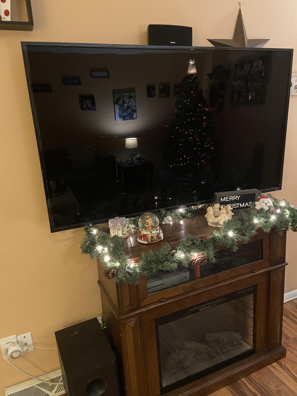 fireplace tv stand christmas decor Cozy Christmas Fireplace Decor