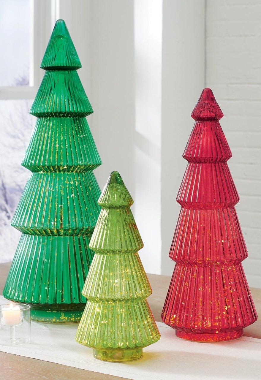 glass tree christmas decor PreLit Glass Trees Grandin Road Tabletop christmas tree, Glass