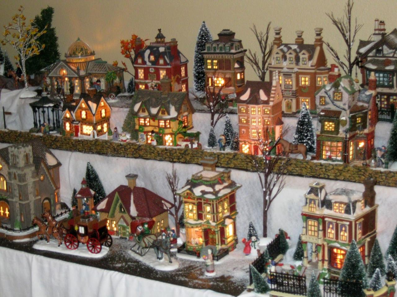 christmas house village decor christmas village house 56 Dickens houses, arranged charmingly