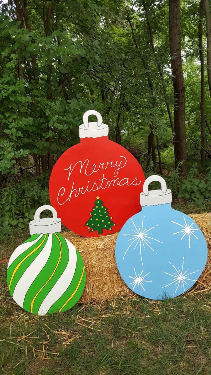 outdoor christmas decorations nearby sale Set of 3 Christmas Ornaments Yard Lawn Art Ornament Decoration Etsy