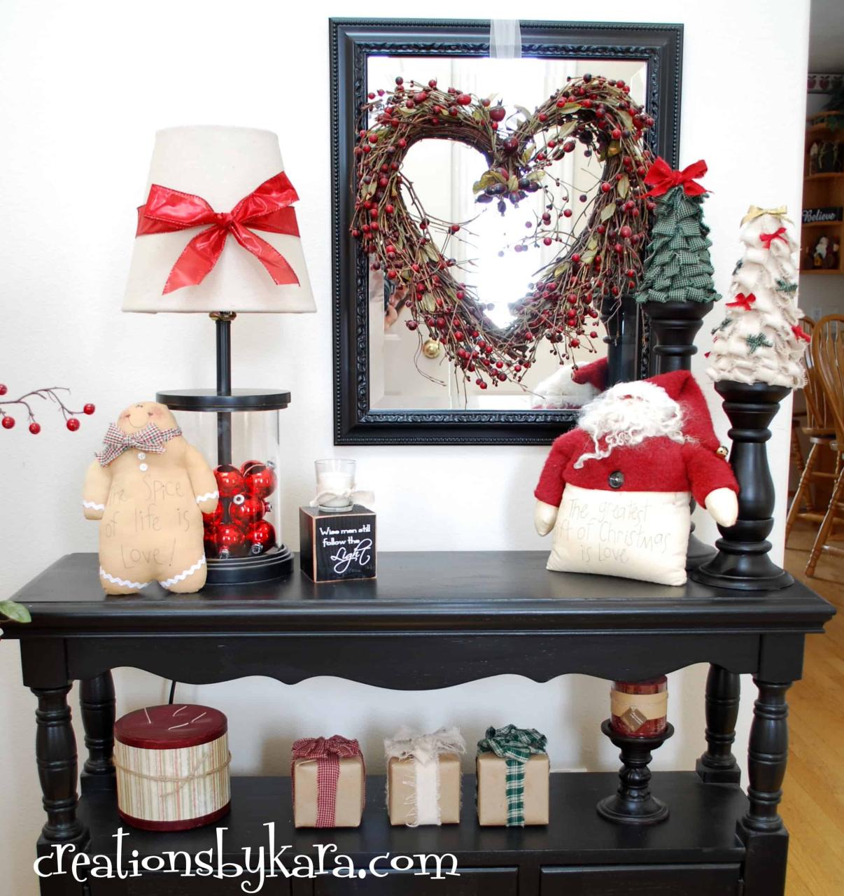 entry table christmas decor ideas DIY Christmas DecoratingEntry Table