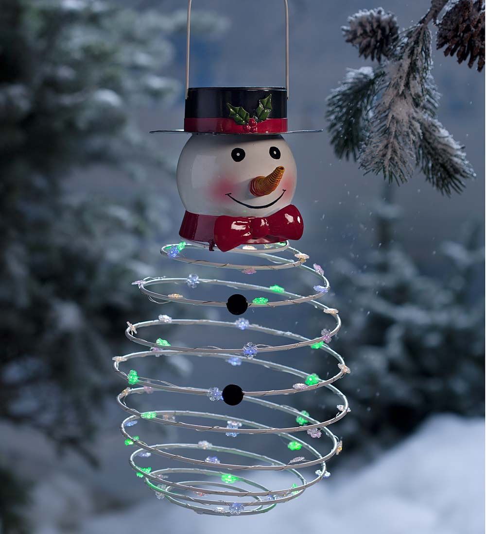 solar power christmas decor SolarPowered Lighted Snowman Hanging Decoration Decorative Garden