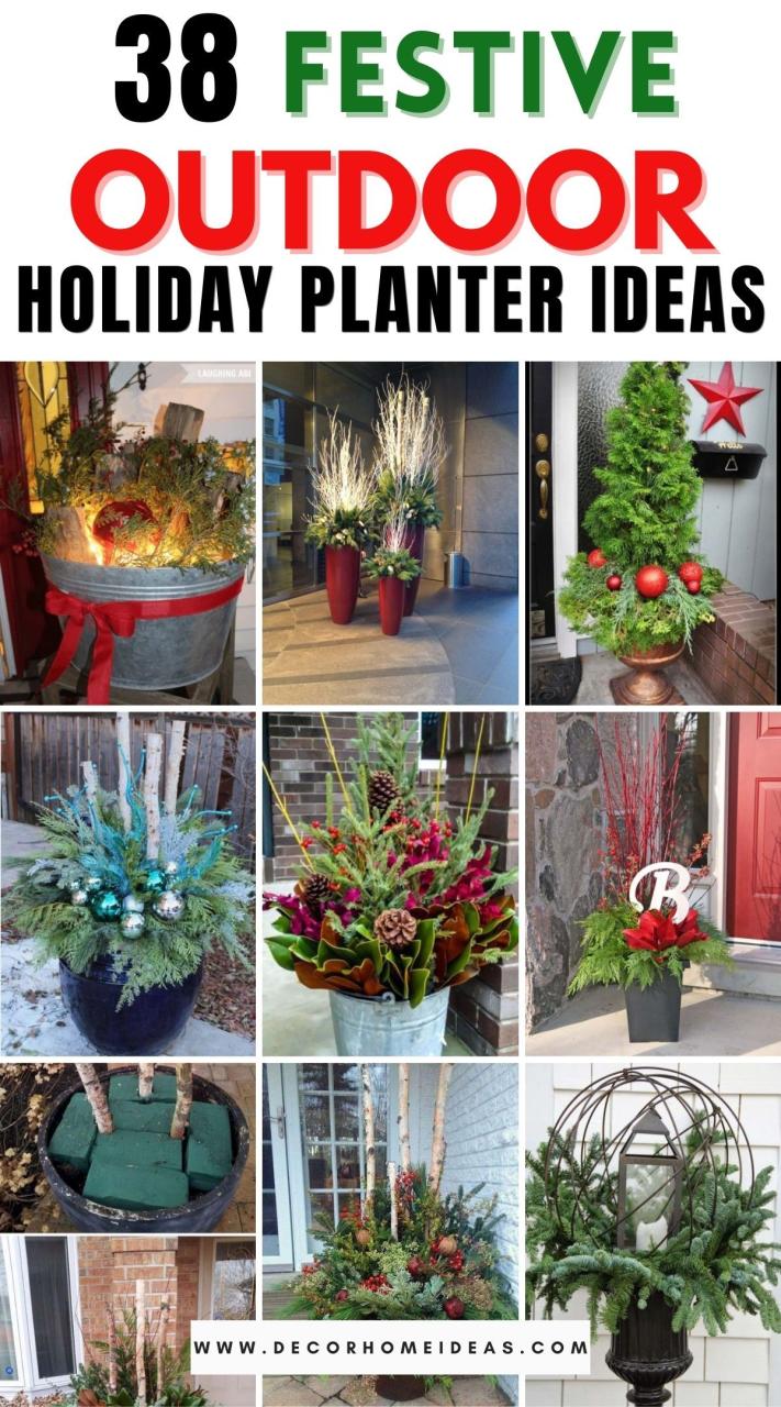 outdoor christmas decor trends 2024 38 Festive Outdoor Holiday Planter Ideas To Add Christmas Cheer To Your