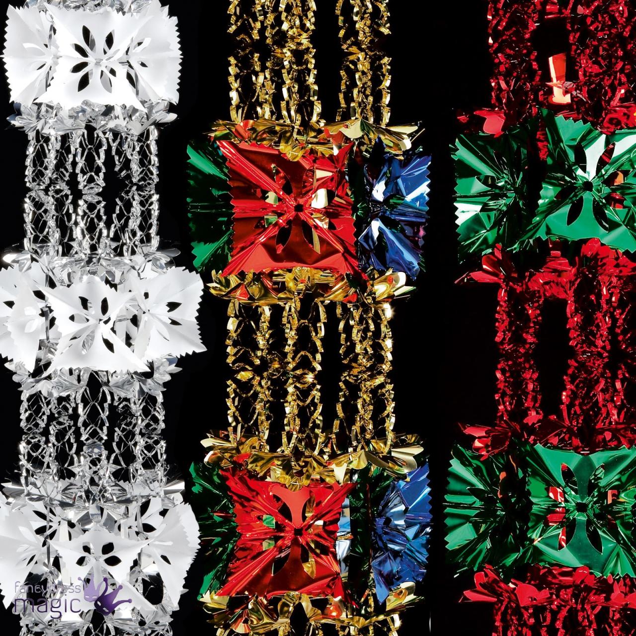 christmas decorations for sale uk *2.7m Foil Luxury Garland Large Foil Christmas Xmas Ceiling Hanging