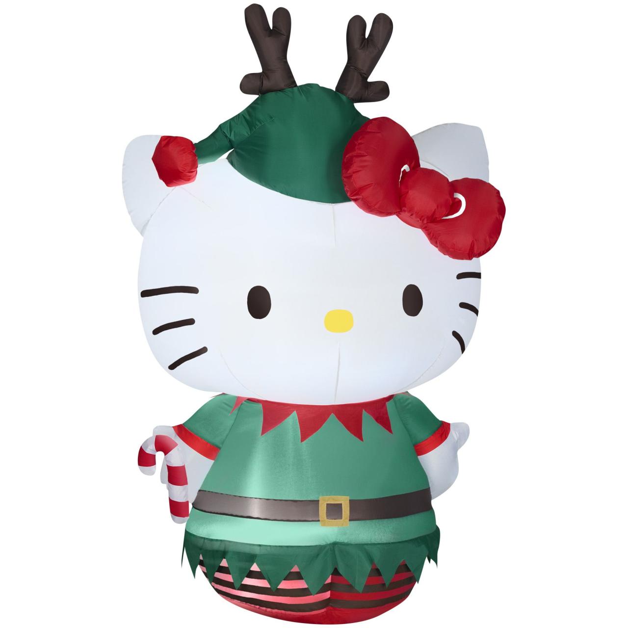 hello kitty christmas decorations outdoor Sanrio 5.5ft Inflatable Lighted Hello Kitty Christmas Decoration