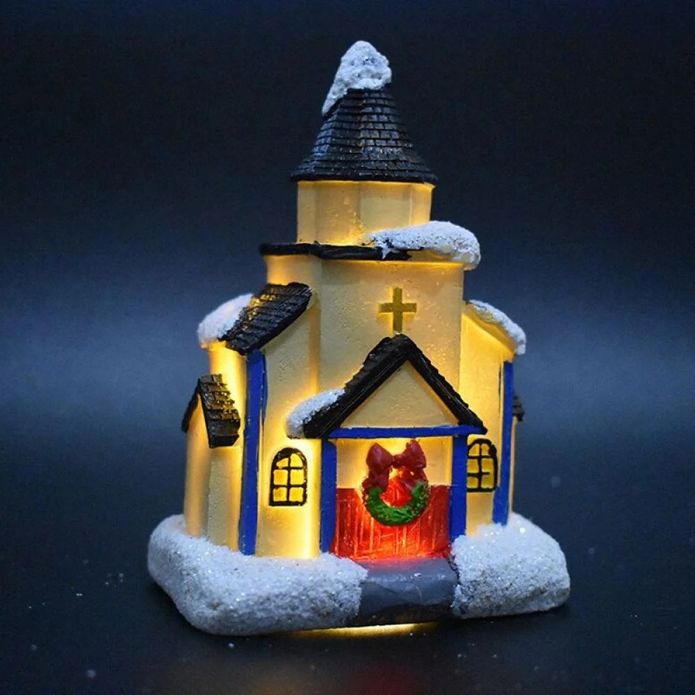 christmas light house decor Patgoal New Christmas Decorations Lighthouse Christmas Scene Village