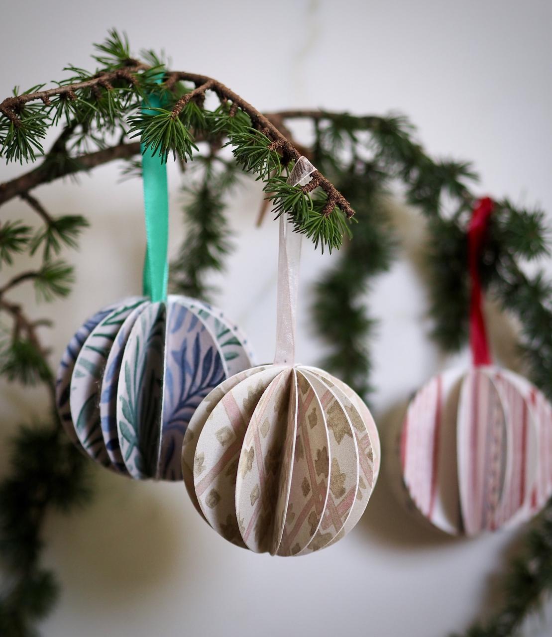 christmas decoration ideas made out of paper Quick & Easy Folded Paper Scandi Bauble Christmas Decorations — MELANIE