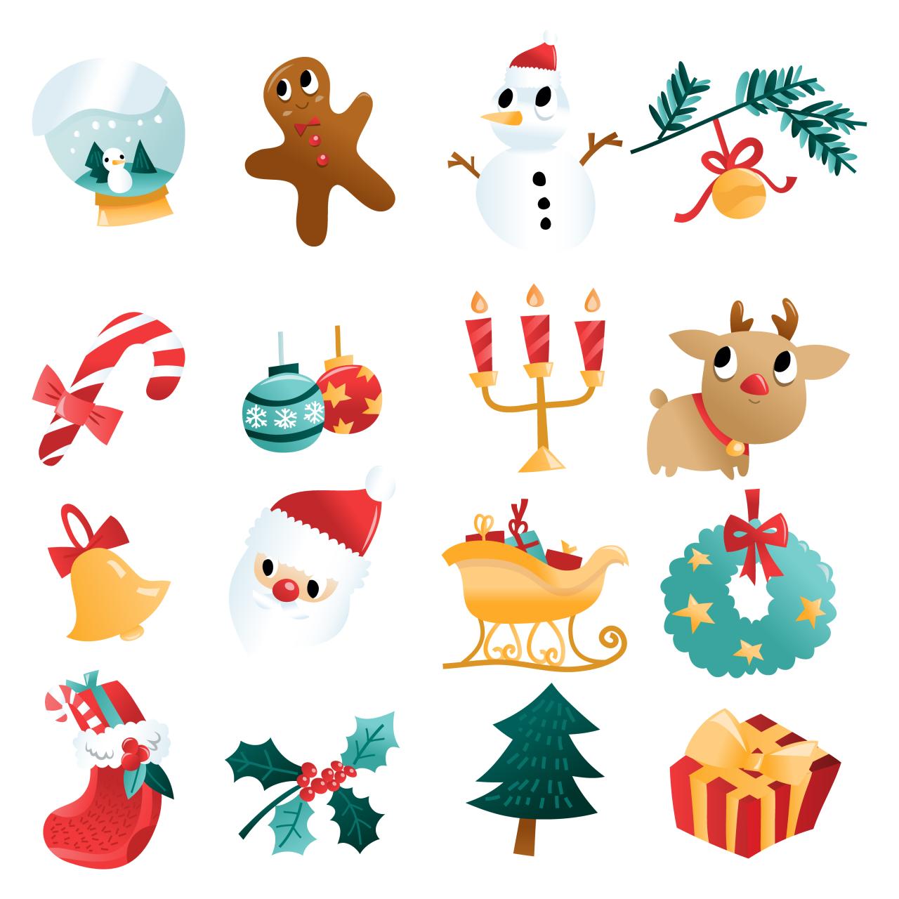 christmas decor ideas cartoon Fun Cartoon Christmas Holiday Decorations Set 1777797 Vector Art at