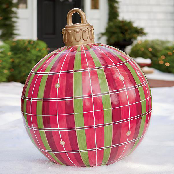 large christmas ornament decor These Oversized Christmas Ornaments Make Outdoor Decorations Stylish Again