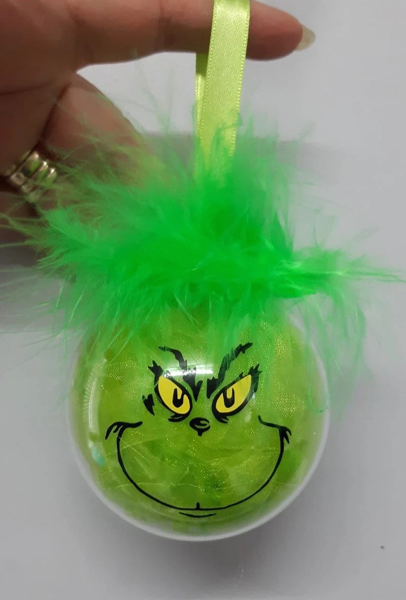 grinch christmas decorations outdoor uk Grinch Themed Hand Made Christmas Decoration Etsy UK