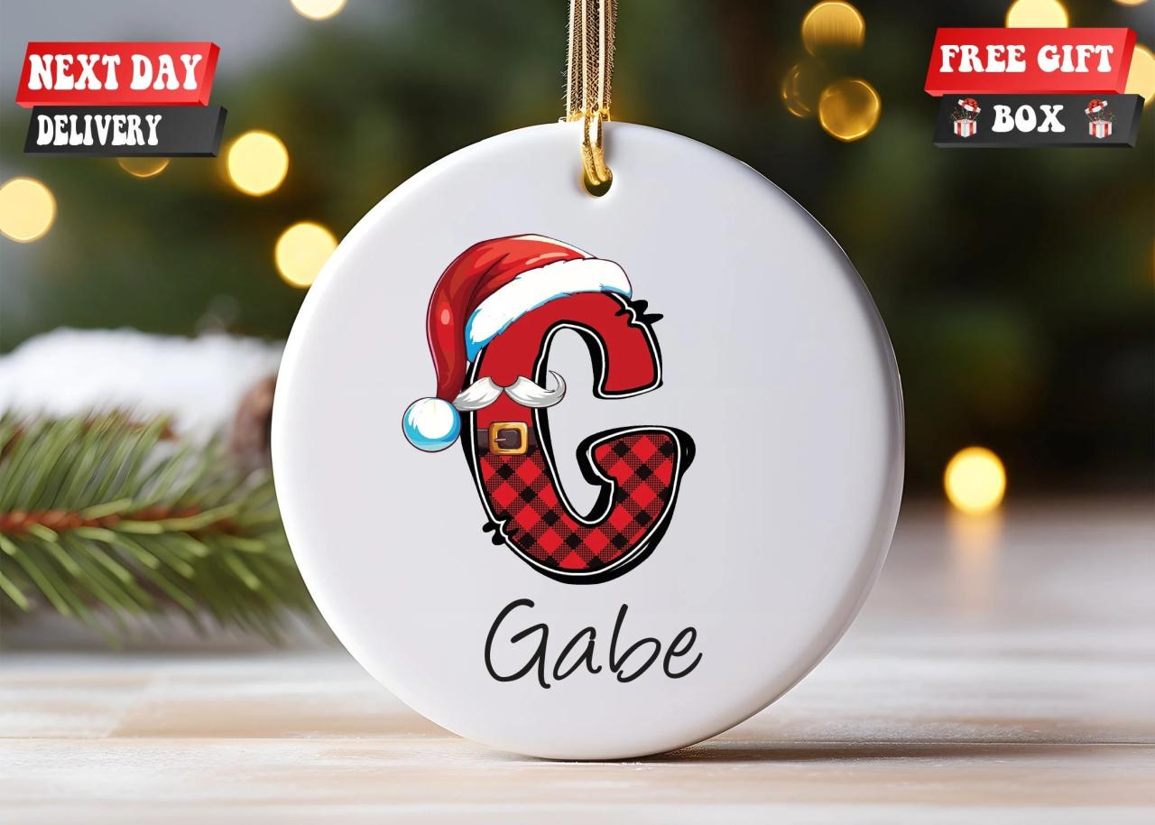 personalized christmas ornaments 2024 with names Letter Name Ornament 2024 Family Ornament Custom Initial Etsy