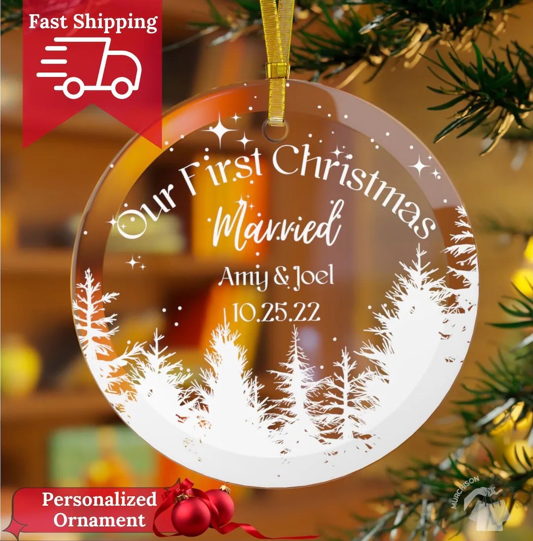 christmas ornament married 2024 Our First Christmas Together Ornament 2024 Married Couple Ornament