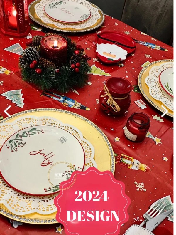 christmas table decoration ideas 2024 2024 DESIGN Christmas Tablecloth RED Etsy