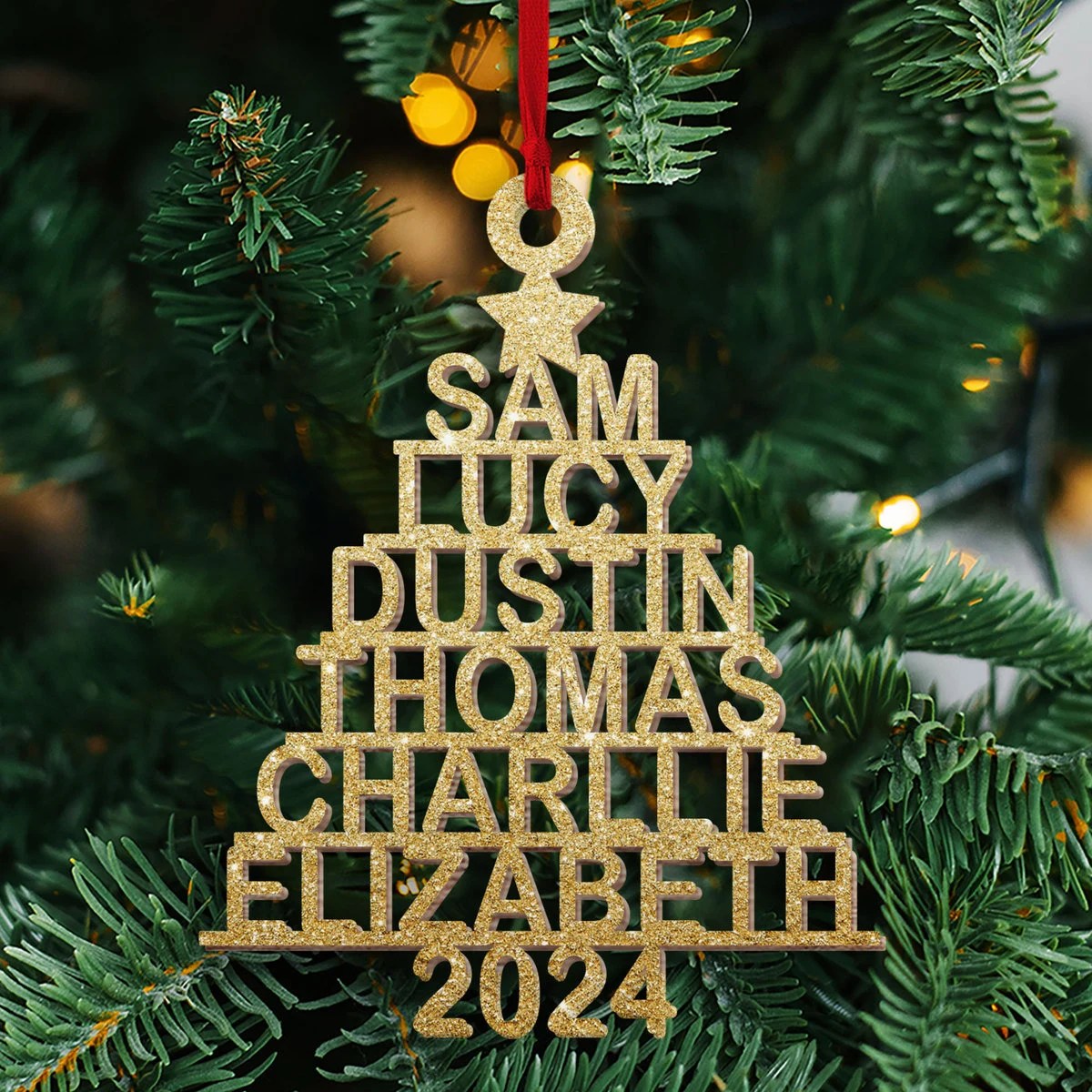 personalized christmas ornaments 2024 with names Personalized Ornament With Names Family Christmas Ornament 2024 Wood