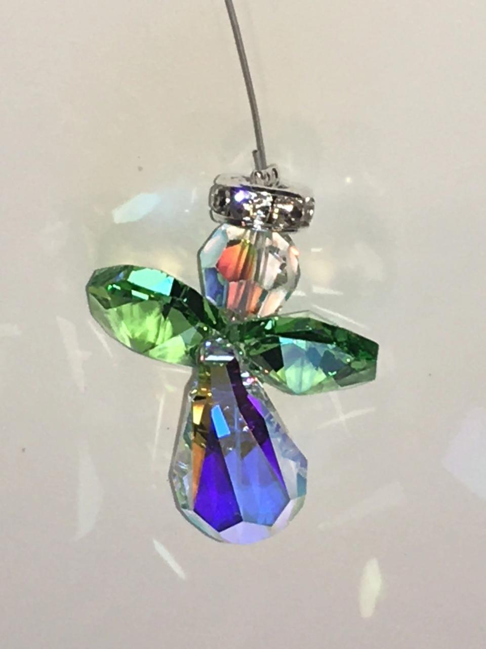 swarovski christmas ornaments sale uk Handmade Swarovski Crystal Christmas Angel Ornament, Green peridot