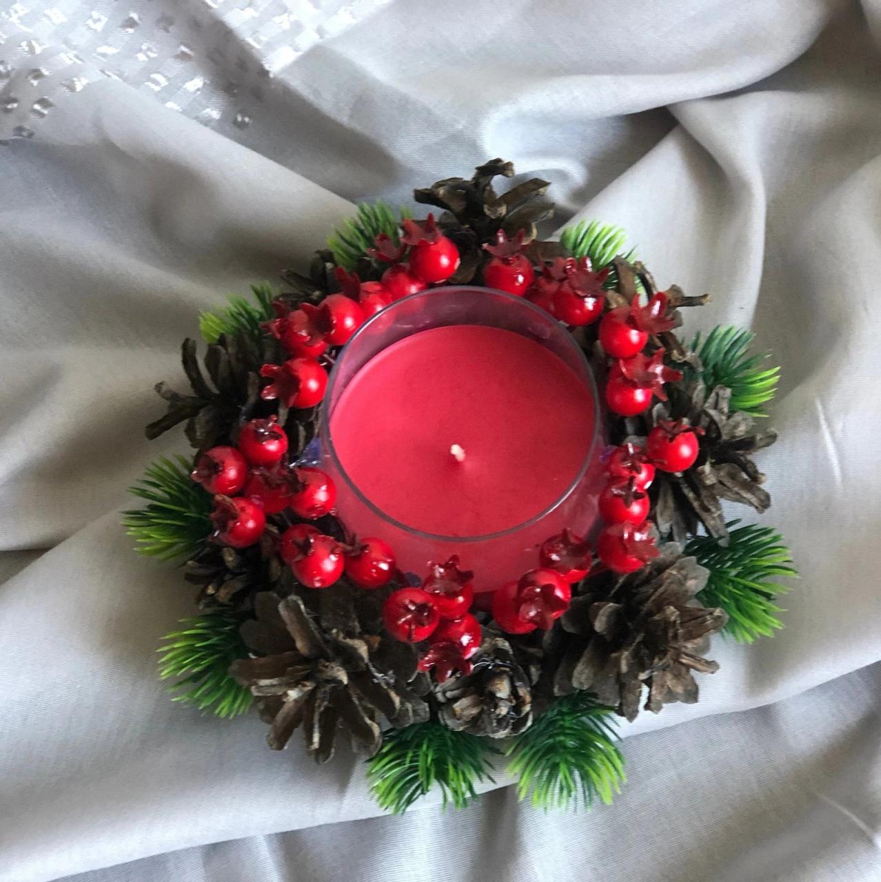 christmas candle table decor Christmas Candle Christmas Table Decor Christmas Candle Ring Etsy