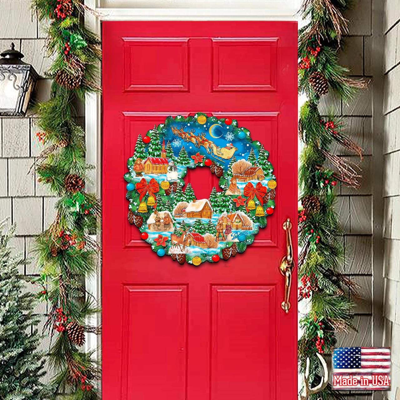 christmas decorations indoor wreath Christmas Wreath Outdoor Indoor Christmas Decor Wooden Etsy