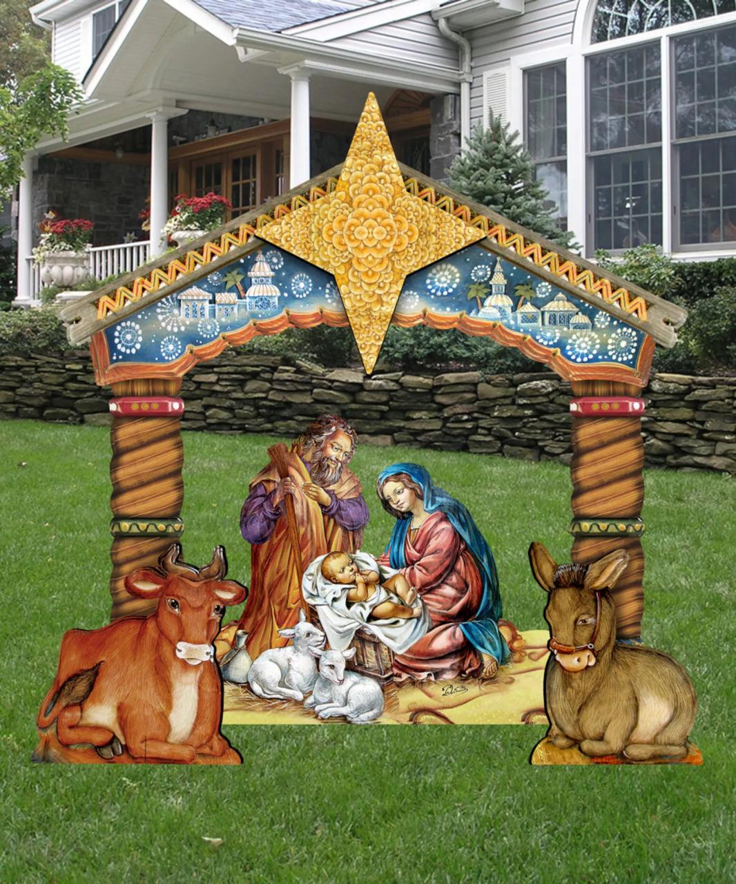 christmas decorations outdoor nativity set Outdoor Christmas Decorations Nativity NATIVITY SET Wooden Etsy