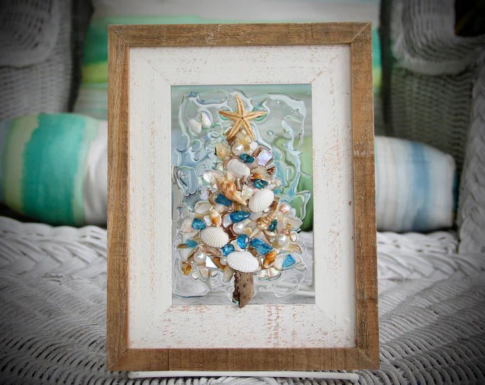 beach house christmas decor Holiday Decor for Beach House, Beach Christmas Tree, Blue Christmas