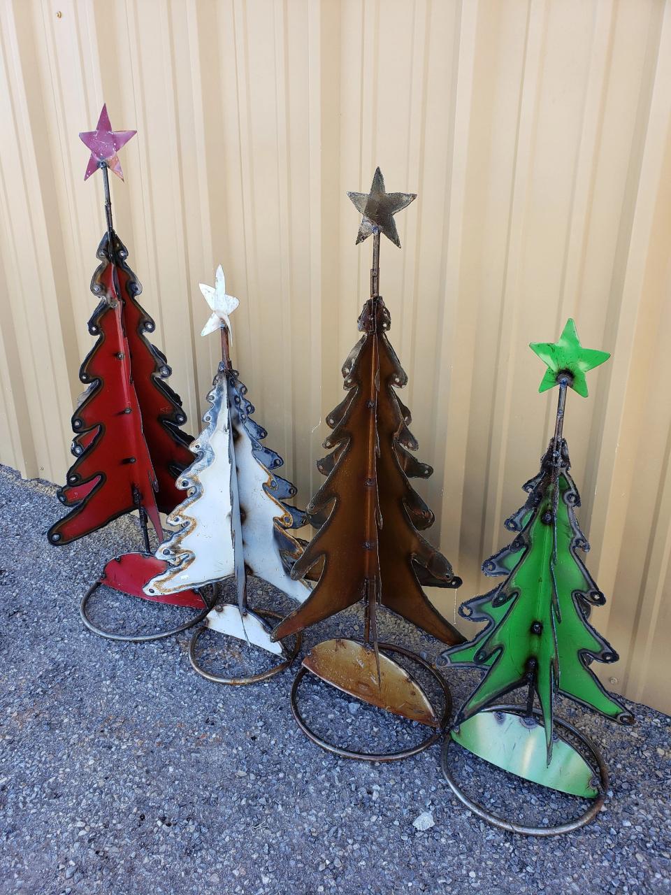 metal christmas tree decor Metal Christmas Tree.holiday Decor.rustic Christmas Etsy