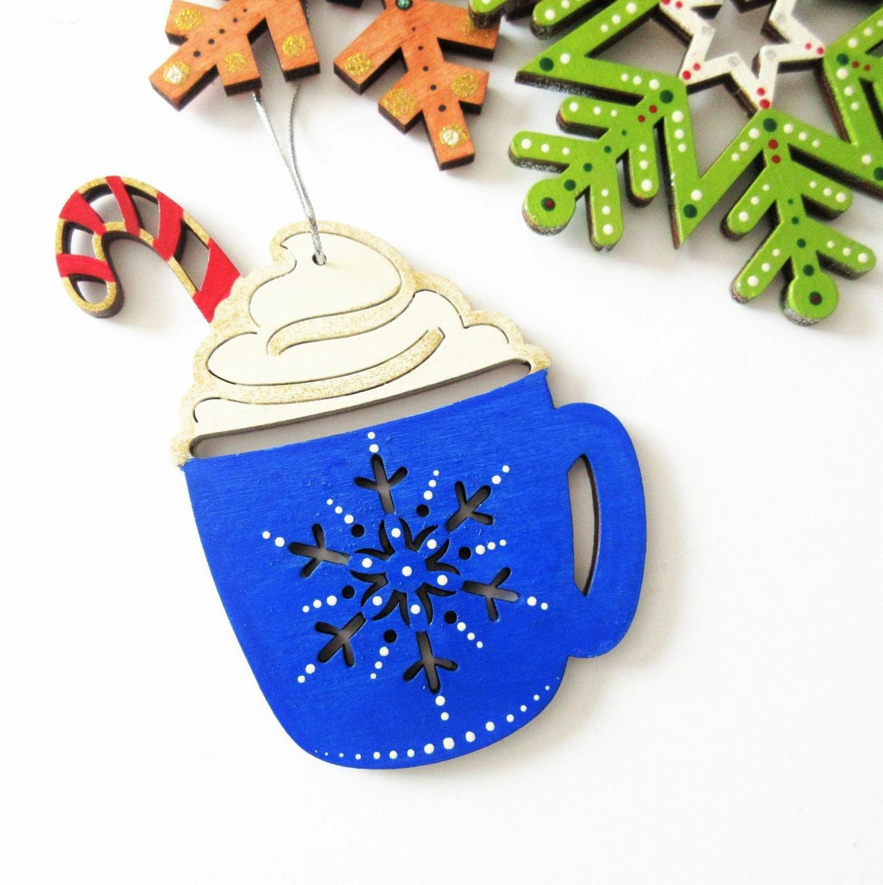 hot chocolate christmas decor Handpainted hot chocolate Christmas ornament unique christmas Etsy