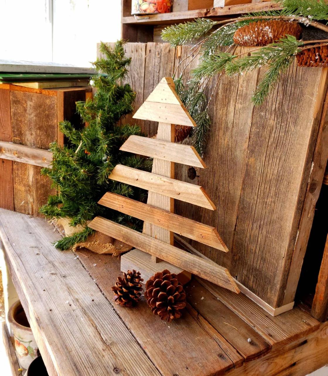 wood christmas trees decor Wood christmas treeprimitive christmas decornatural wood Etsy