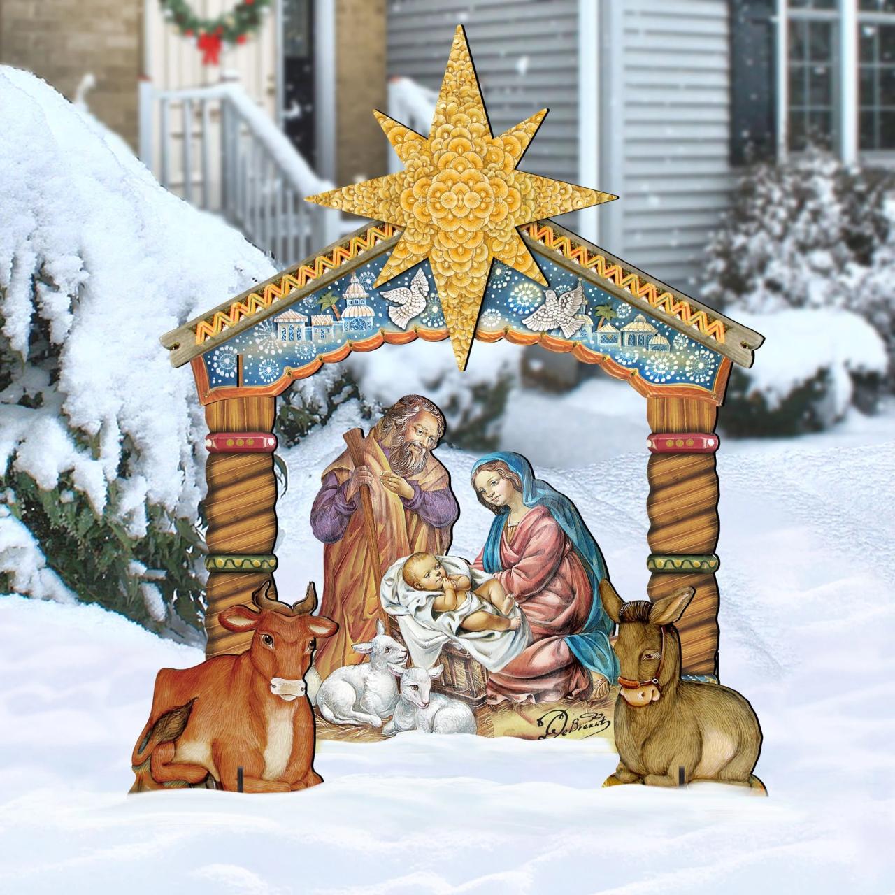 christmas decorations outdoor nativity set Outdoor Christmas Decorations Nativity NATIVITY SET Wooden Etsy