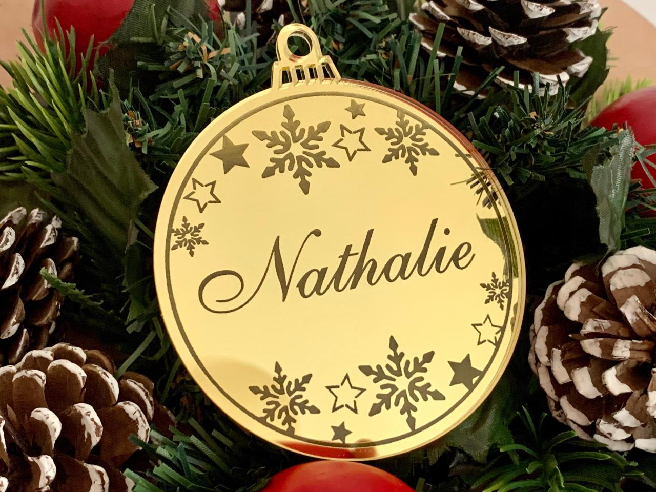 personalized christmas ornaments 2024 with names Personalized Christmas Tree Ornament Engraved Custom Name Holiday