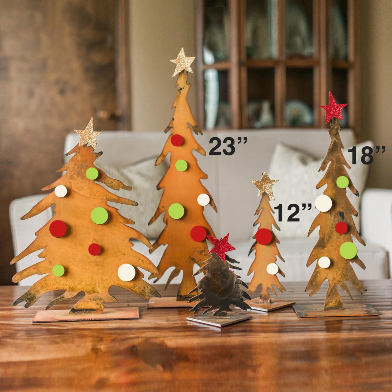 metal christmas tree decor Metal Tree Christmas Decorations Modern Rustic Outdoor Etsy