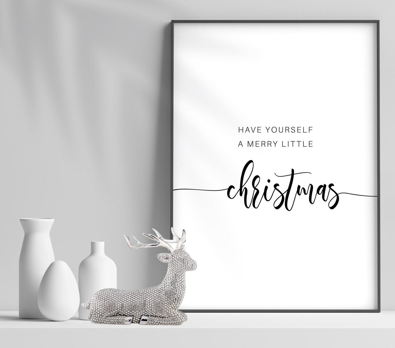 black christmas wall decor Black Modern Christmas Wall Decor Set of 2 Prints Christmas Etsy