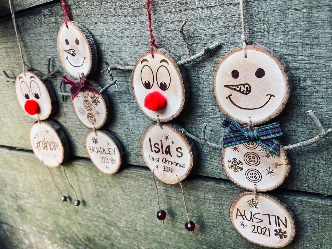 woodies christmas decorations sale near me Personalised Wooden Christmas Decorations2021 Christmas Etsy UK