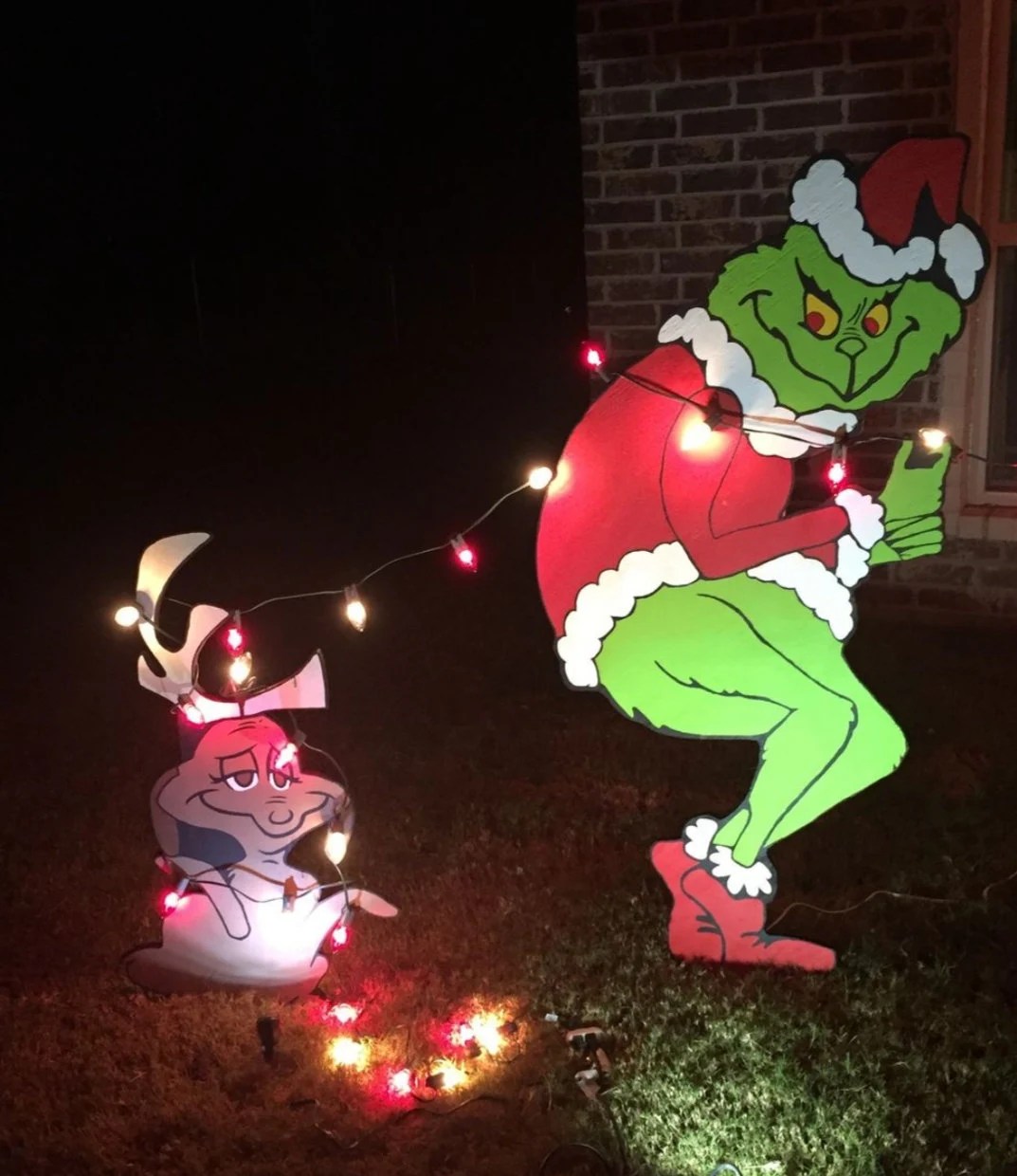 grinch christmas decorations outdoor uk GRINCH FESTIVE CHRISTMAS Garden Outdoor Xmas Decorations Etsy UK