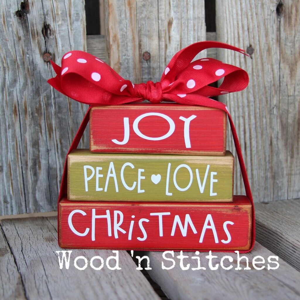 christmas decor wood blocks Christmas Decor Blocks Wood Block Set Seasonal Home Decor Gift