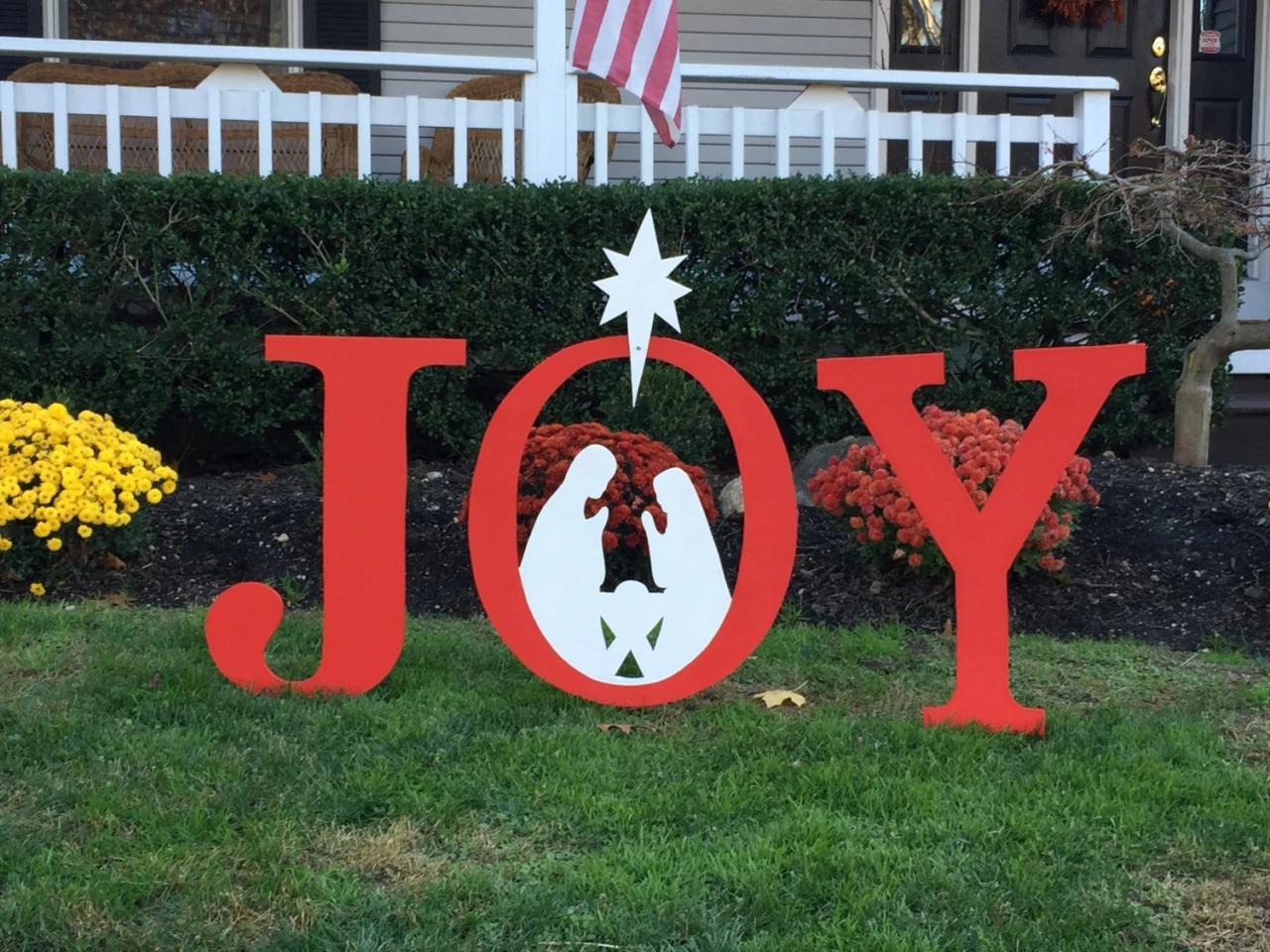 joy christmas decoration ideas JOY Christmas Outdoor Wood Lawn Decoration