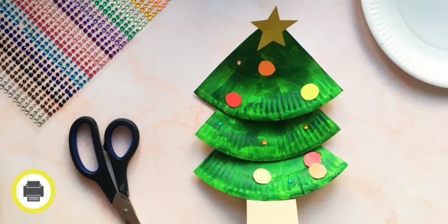 christmas decoration ideas eyfs Christmas Tree Paper Plate Craft Paper Crafts for EYFS