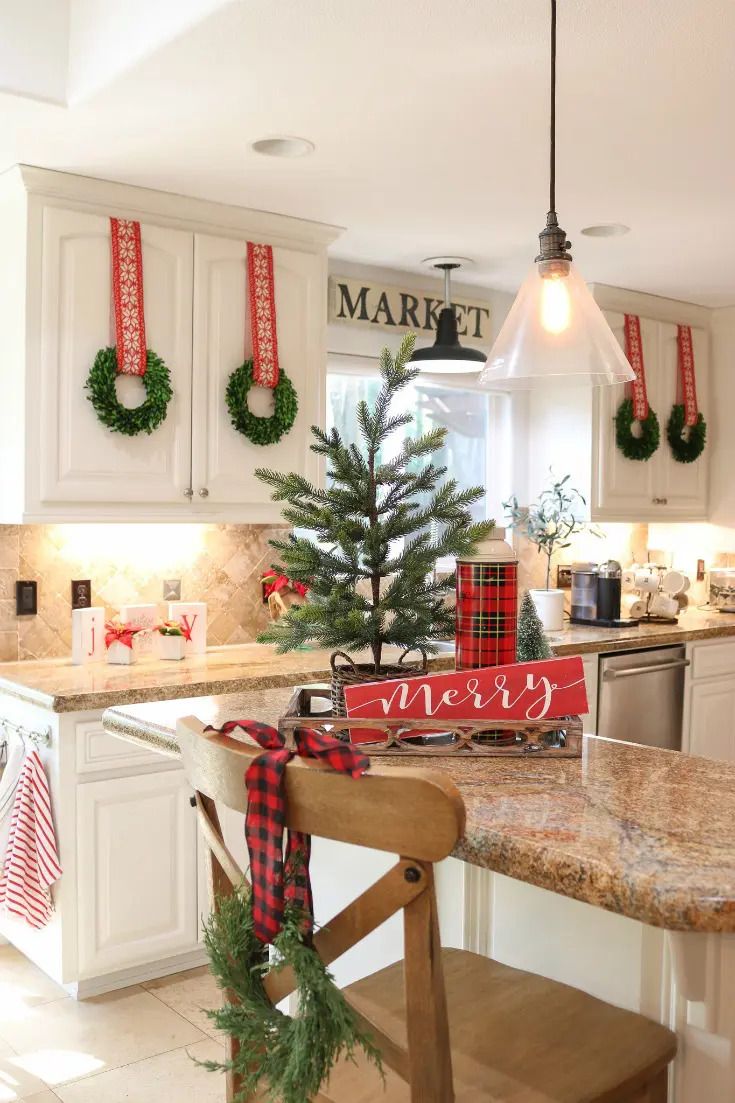 christmas decorating ideas for kitchen cabinets Diy Christmas Decorations For Kitchen Wow Blog