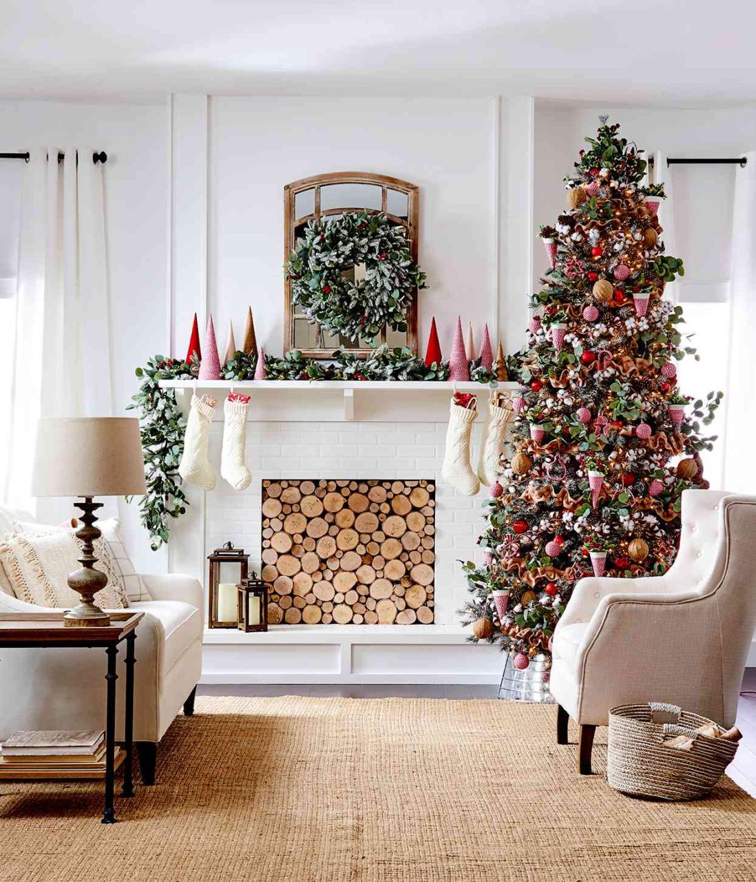 christmas decor at home Pretty Christmas Living Rooms Better Homes & Gardens