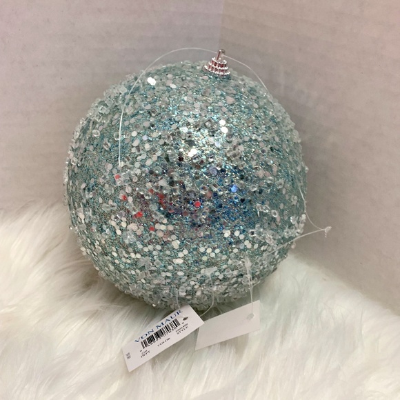 von maur christmas decor Von Maur Holiday Von Maur Blue Sparkle Ornament Ball Lot Of 4 6 In