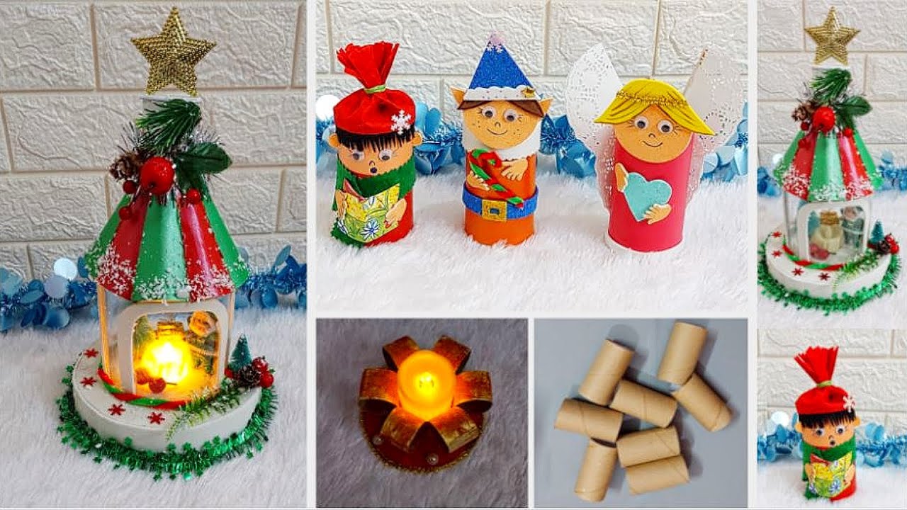 christmas decoration idea made with empty rolls 5 New Christmas Decoration idea with Empty rolls at home Best out of