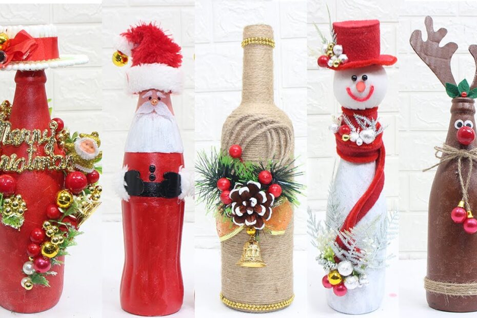 christmas bottle decoration ideas 11 Christmas bottle decoration ideas Home decorating ideas easy YouTube